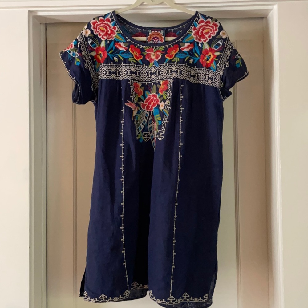 Johnny Was Embroidered Dress with pockets